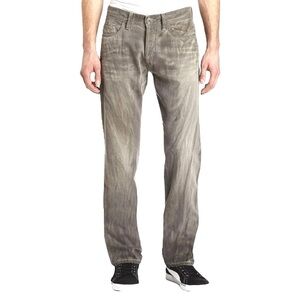 BOSS Hugo Boss Orange 25 Patch Jeans Ash Light Gray Faded Denim Straight Leg 33